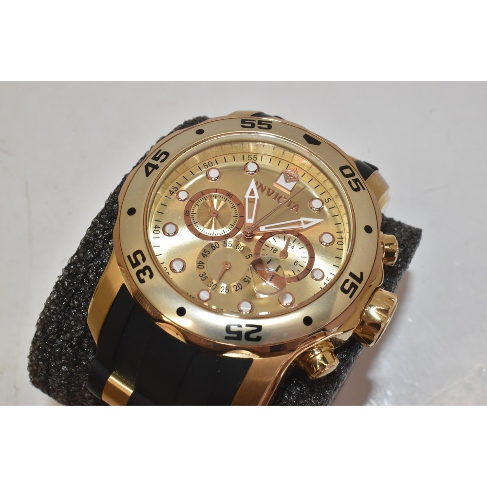 Invicta Men's Pro Diver Watch Model 17884 Gold Toned Master Of The Oceans Tested - Picture 2 of 7
